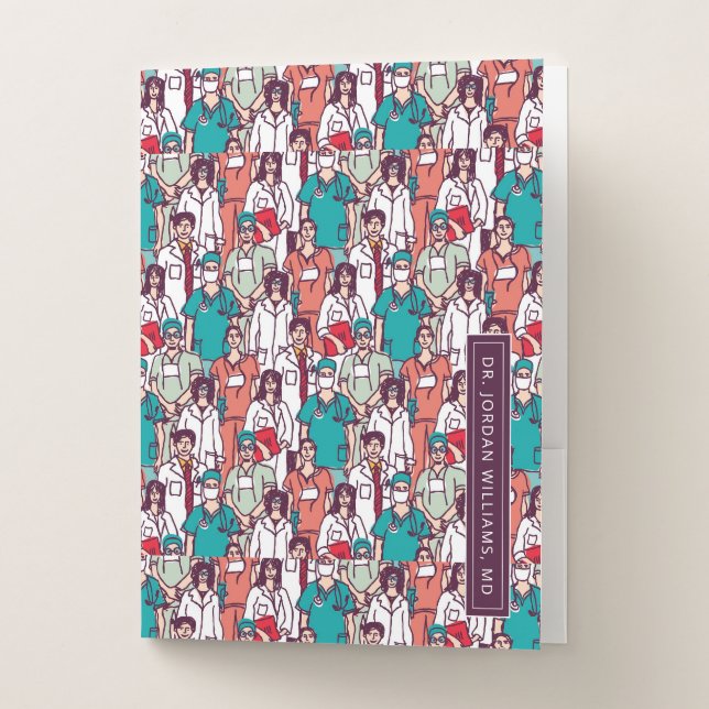Add Your Name | Doctor & Surgeon Pattern Pocket Folder (Front)