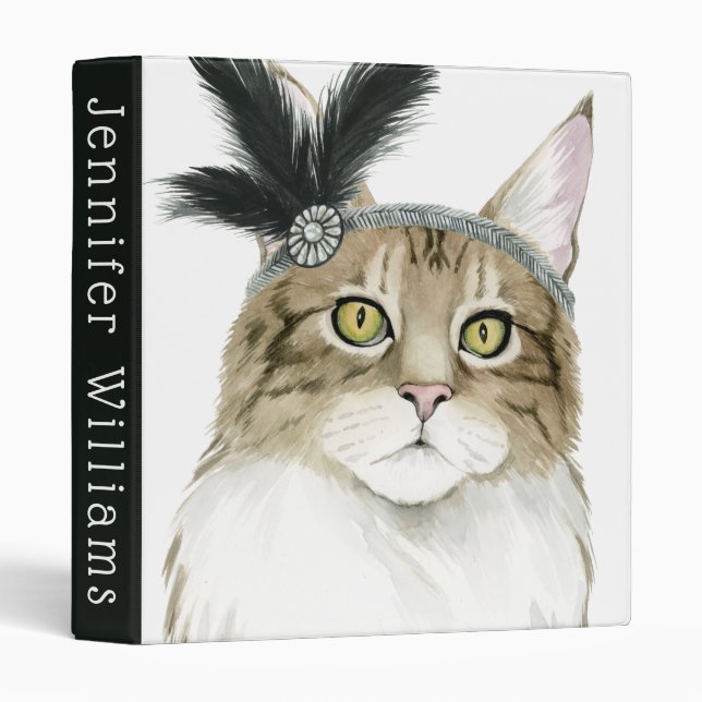 Add Your Name | Downton Cat 3 Ring Binder (Front/Spine)