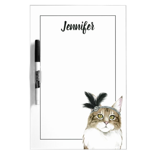 Add Your Name | Downton Cat Dry Erase Board (Front)