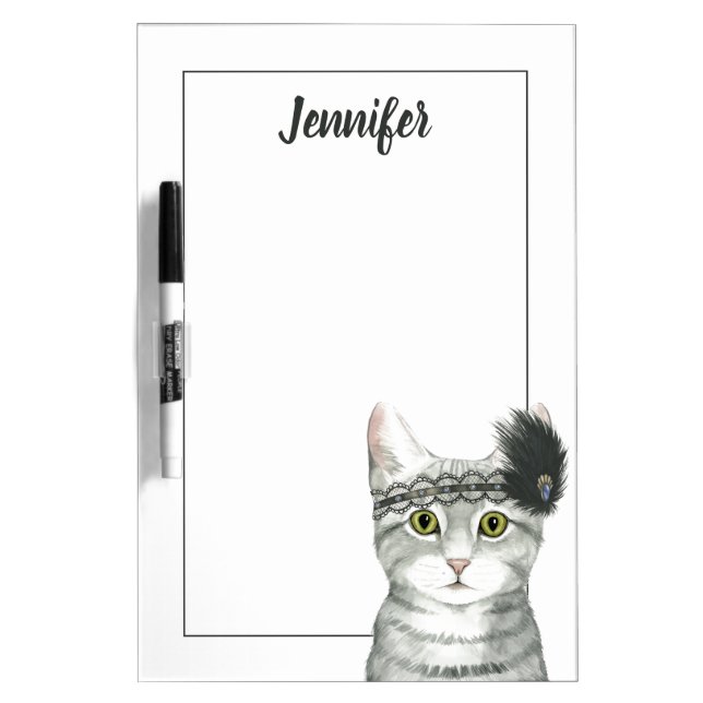 Add Your Name | Downton Cat Dry Erase Board (Front)