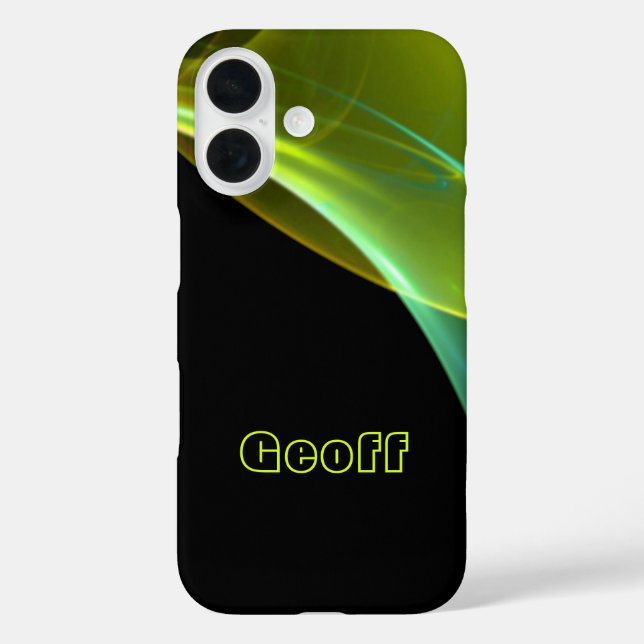 Add Your Name Dreamy Green Yellow Abstract Sweep Case-Mate iPhone Case (Back)