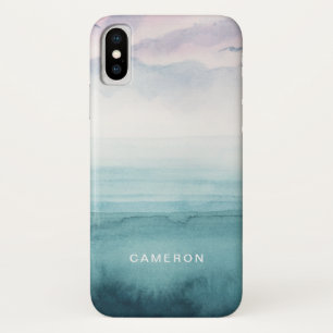 Add Your Name   Dusk on the Bay - Watercolor iPhone X Case