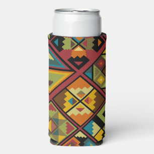 Add Your Name Earth Tone Tribal  Seltzer Can Cooler