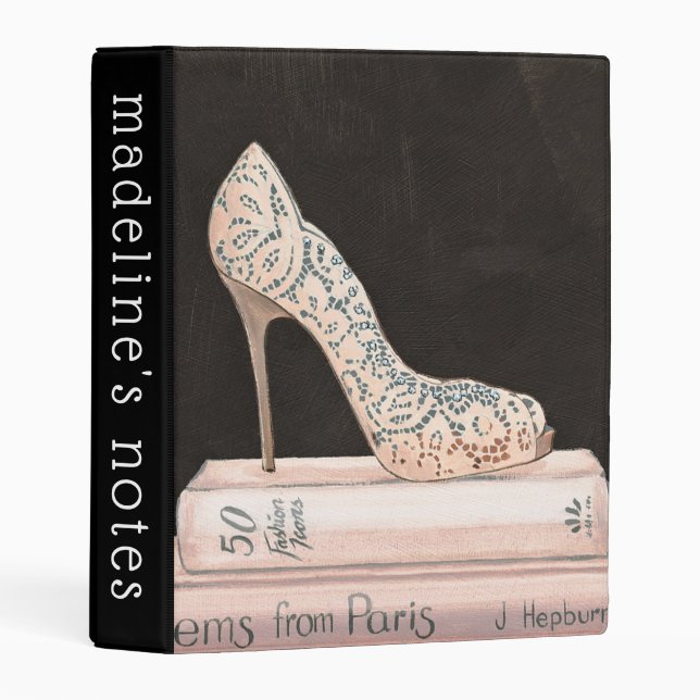 Add Your Name | Elegant High Heel Fashion Mini Binder (Front/Spine)