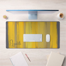 Add Your Name Elegant Modern Art Chic Grey Yellow