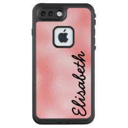 Add your name ELEGANT PINK GLOSSY personalized LifeProof FRĒ iPhone 7 Plus Case