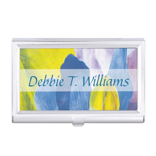 Add Your Name | False Indigo III Business Card Case (Front)