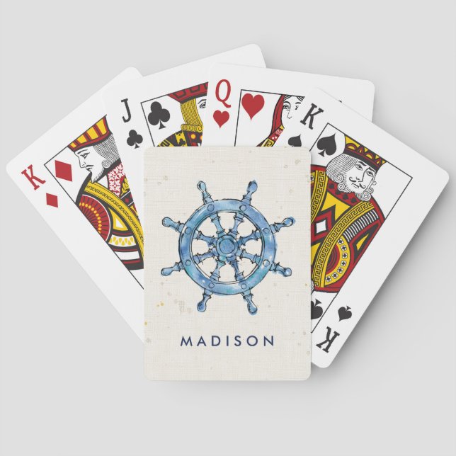 Add Your Name | Family Always Steers me Home Poker Cards (Back)
