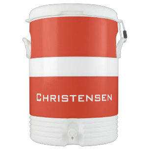 Add Your Name! Flag of Denmark, Dannebrog! Beverage Cooler