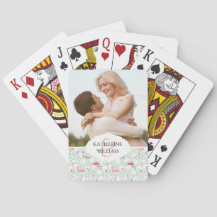 Add Your Name   Flamingo Bird With Feathers Poker Cards