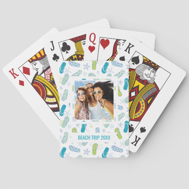 Add Your Name | Flip Flop Pattern Poker Cards (Back)