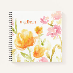Add Your Name   Floral Song I Notebook