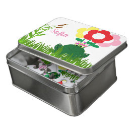 Add Your Name Flower and Frog Kids Jigsaw Puzzle
