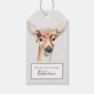 Add Your Name   Flower Crown Forester Deer Gift Tags