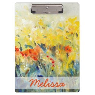 Add Your Name Flowers Sway II Clipboard