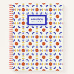 Add Your Name | Folk Art Neon Flower Geometric Notebook