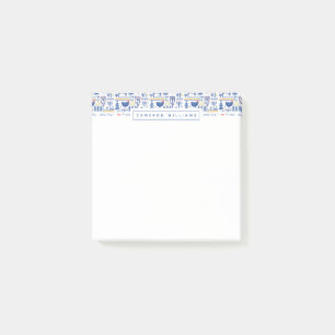 Add Your Name   Folk Art Winter Bird Pattern Post-it Notes