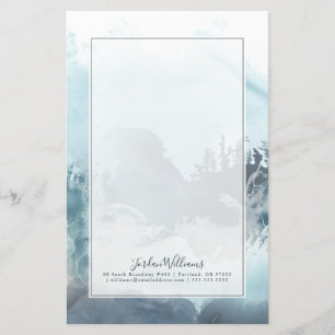 Add Your Name Forest Sea Stationery
