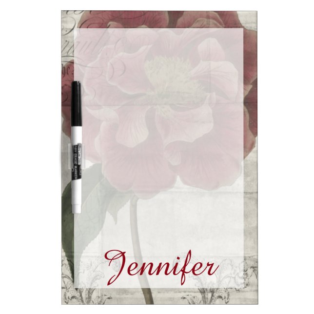 Add Your Name | French Floral III Dry-Erase Board (Front)
