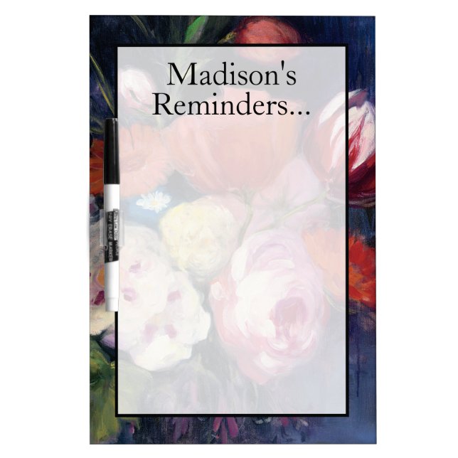 Add Your Name | Fresh Cut Spring Flower Dry Erase Board (Front)