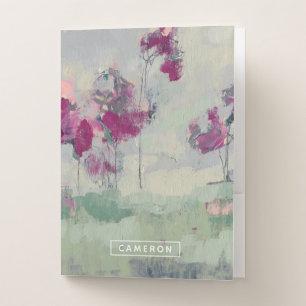 Add Your Name   Fuchsia Treeline Pocket Folder