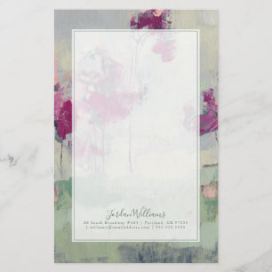 Add Your Name Fuchsia Treeline Stationery