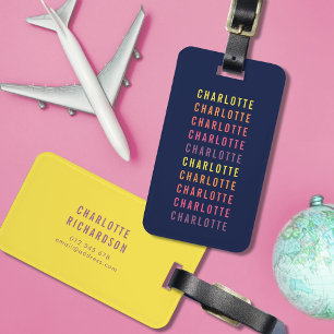 Add Your Name Fun Color Gradient Luggage Tag