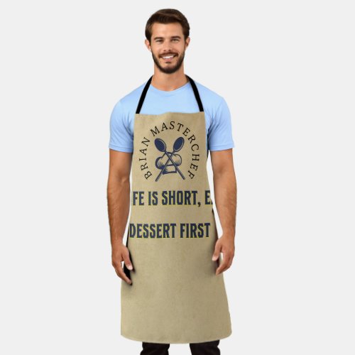 Add your name Funny saying Rustic masterchef Dad Apron