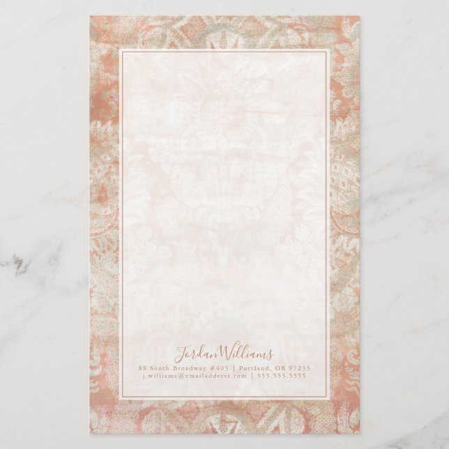 Add Your Name | Garnet Weft Stationery (Front)