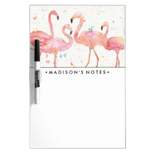 Add Your Name   Gathering of Flamingos Dry-Erase Board
