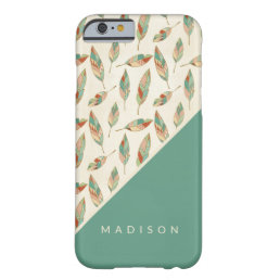 Add Your Name | Geometric Feather Pattern Barely There iPhone 6 Case