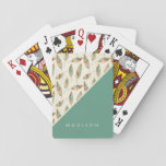 Add Your Name | Geometric Feather Pattern Playing Cards at Zazzle