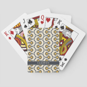 Add Your Name Geometric Floral Pattern Poker Cards