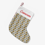 Add Your Name | Geometric Floral Pattern Small Christmas Stocking