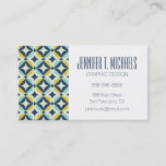 Add Your Name | Geometric Gold &amp; Blue Pattern Business Card