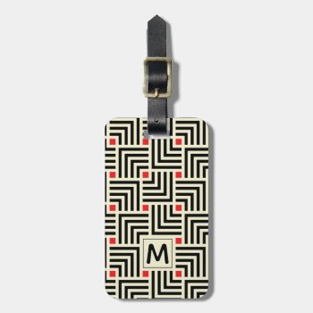 Add Your Name | Geometric Lines Pattern Luggage Tag by trendzilla at Zazzle