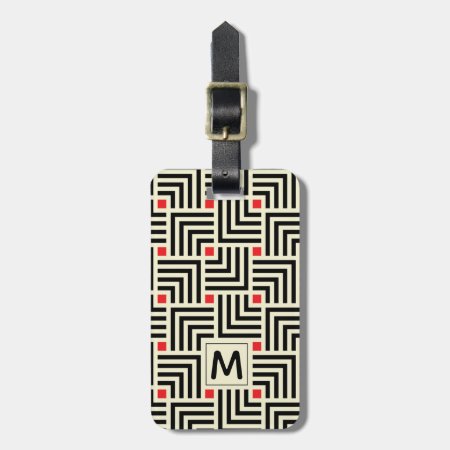 Add Your Name | Geometric Lines Pattern Luggage Tag