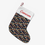 Add Your Name | Geometric Semi Circle Pattern Small Christmas Stocking