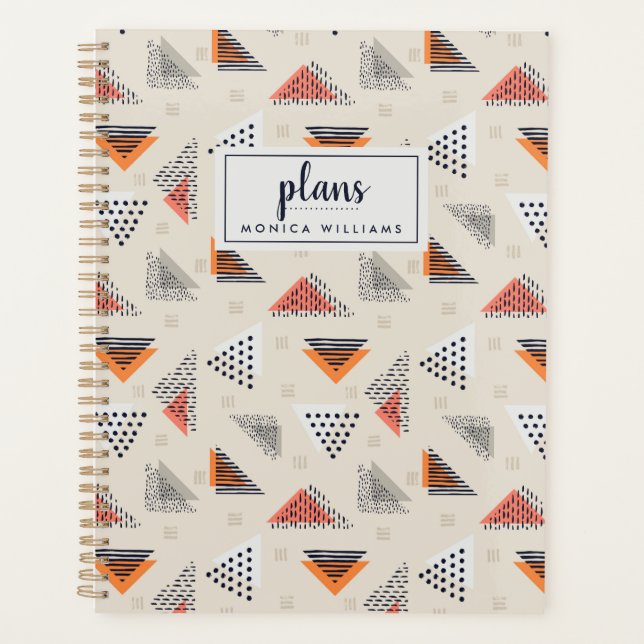 Add Your Name | Geometric Triangle Hand Drawn Planner (Front)