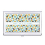 Add Your Name | Geometric Triangle Pattern Business Card Case