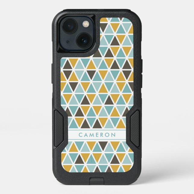 Add Your Name | Geometric Triangle Pattern Otterbox iPhone Case (Back)
