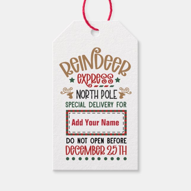 Add Your Name-  gift tags (Front)