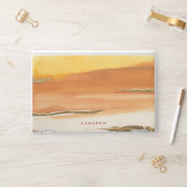 Add Your Name | Gilded Amber HP Laptop Skin (Desk)