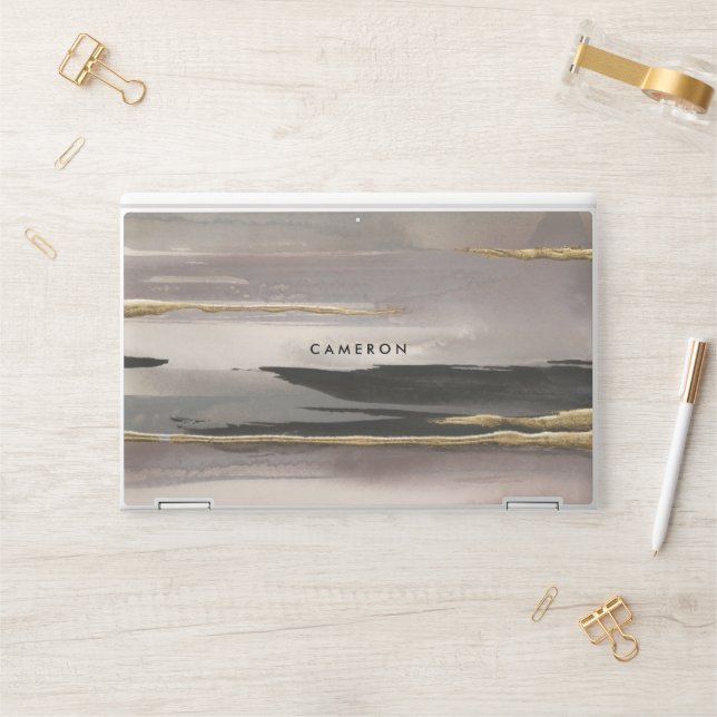 Add Your Name | Gilded Morning Fog II Gold HP Laptop Skin (Desk)