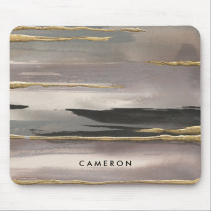 Add Your Name Gilded Morning Fog II Gold Mouse Pad