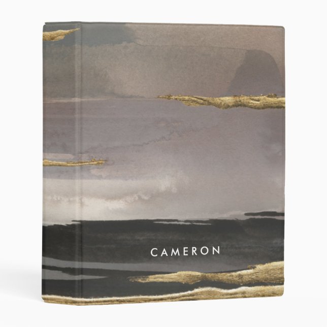 Add Your Name | Gilded Morning Fog II Mini Binder (Front/Spine)