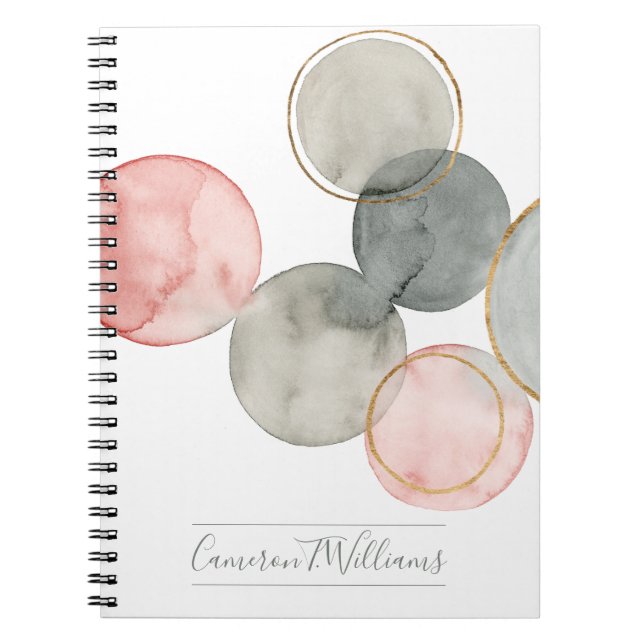 Add Your Name | Gilded Spheres Notebook (Front)