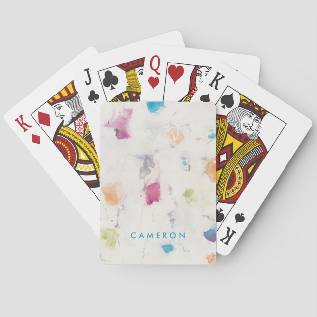 Add Your Name | Glitterati I Abstract Print Poker Cards (Back)