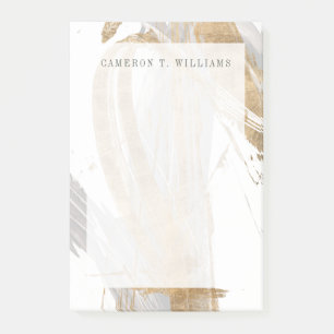Add Your Name Gold & Grey Post-it Notes