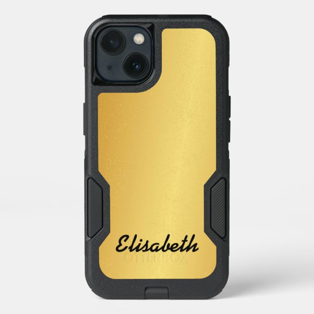 Add your name GOLD SATIN printed personalized Otterbox iPhone Case (Back)